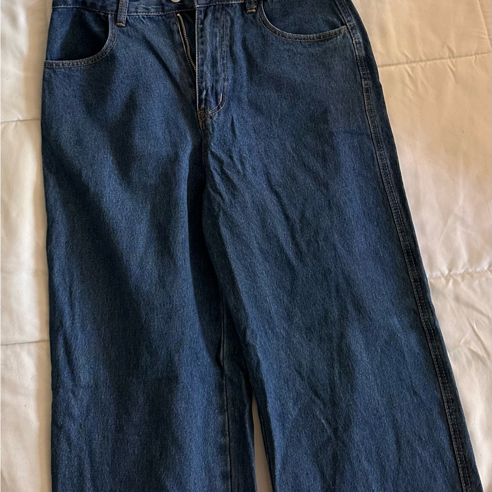 Stylish Dark Blue Straight Leg Jeans